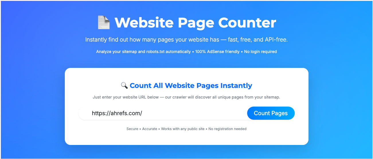Website Page Counter Tool